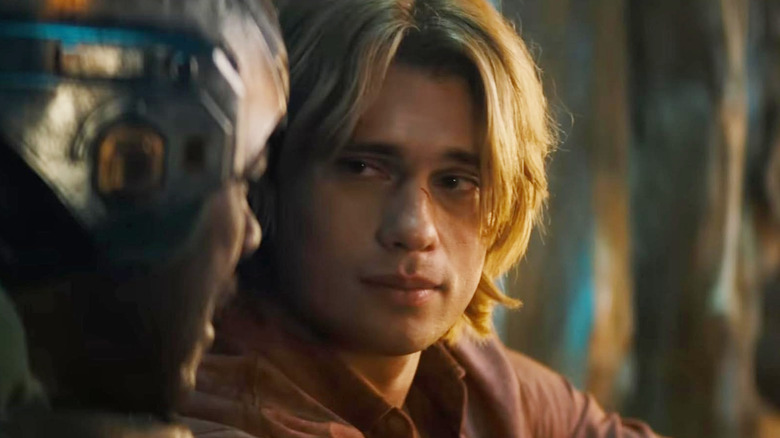 Nicholas Galitzine as He-Man looks forlornly at Man-at-Arms in Masters of the Universe (2026)