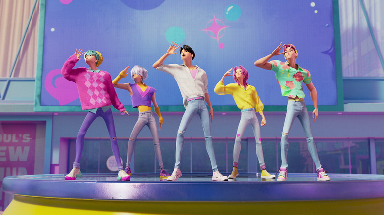 The Saja Boys performing on stage in KPop Demon Hunters