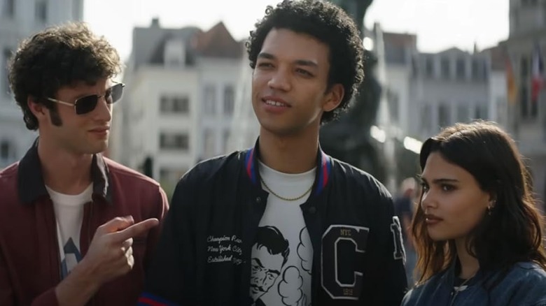 Bosco, Charlie, and June standing on a rooftop in Now You See Me: Now You Don't