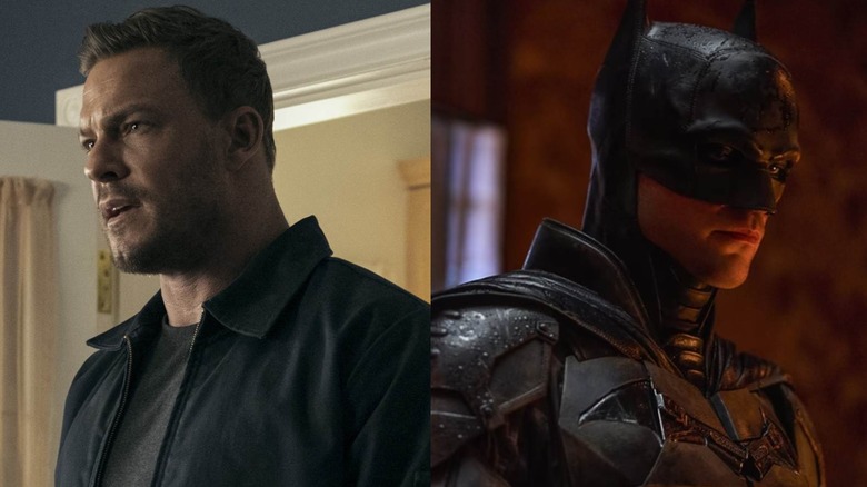 Alan Ritchson's Reacher next to Robert Pattinson's Batman