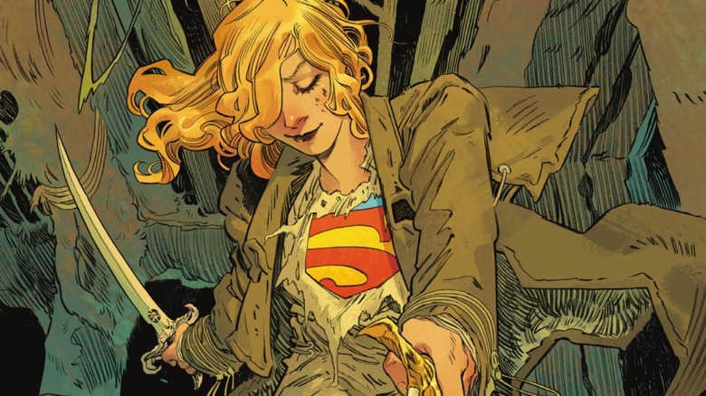 Supergirl holding a sword