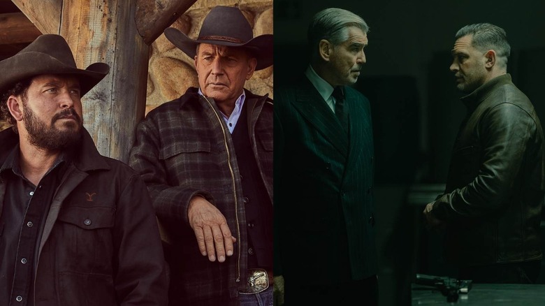 Yellowstone's Rip Wheeler and John Dutton next to MobLand's Conrad and Harry