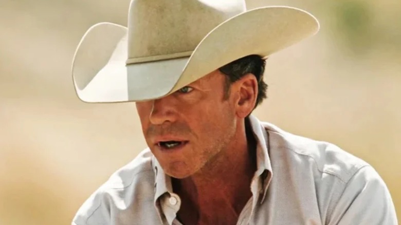 Taylor Sheridan wearing a cowboy hat in Yellowstone