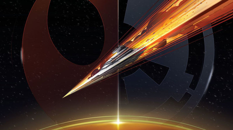A ship gliding on the cover of Star Wars: Lost Stars