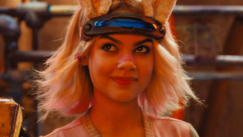 Ariana Greenblatt as Tiny Tina looking up mischievously in Borderlands