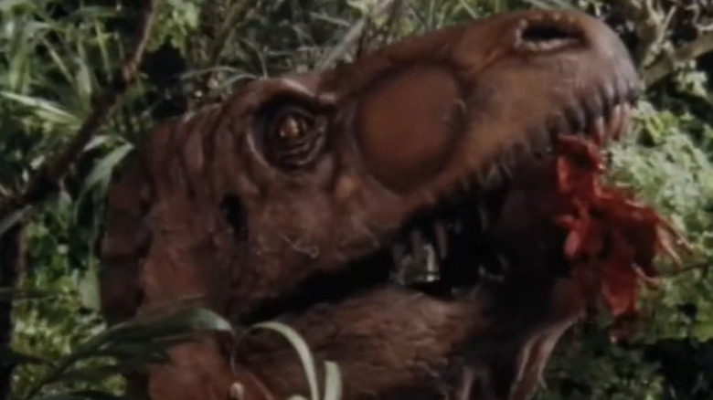 A T-rex eating in The Lost World (1992)