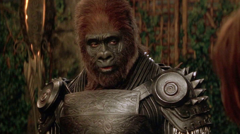 Colonel Attar wearing silver armor in Planet of the Apes (2001)