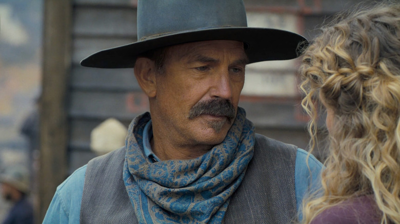 Hayes Ellison looking at Marigold in Horizon: An American Saga