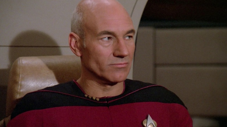 Captain Picard in his captain's chair on Star Trek: The Next Generation
