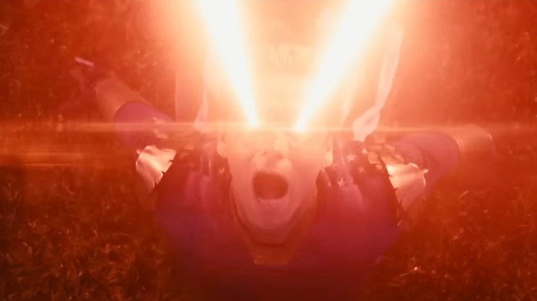 The Boys - Homelander looking up at the sky with heat vision