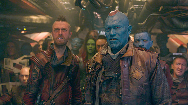 Sean Gunn as Kraglin and Michael Rooker as Yondu in Guardians of the Galaxy Vol. 2