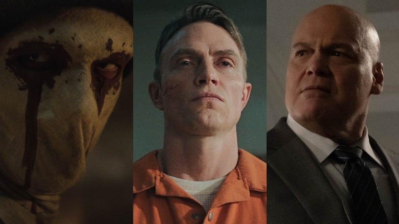 Muse, Bullseye and Kingpin from Daredevil: Born Again side-by-side
