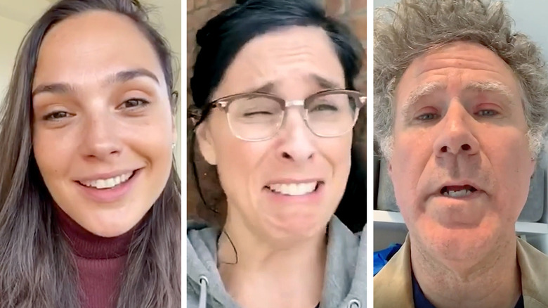 Gal Gadot, Sarah Silverman, and Will Ferrell singing Imagine