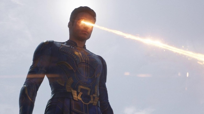 Ikaris using his laser eyes in Eternals