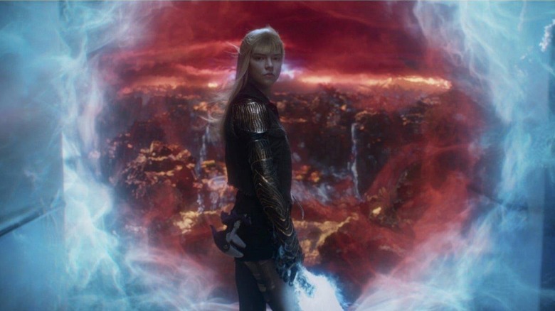 Anya Taylor-Joy as Magik walking through a portal in The New Mutants