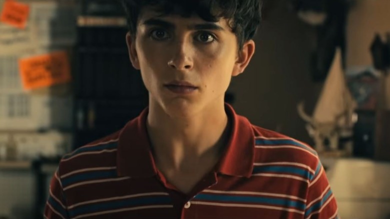 Timothée Chalamet as Daniel looking surprised in Hot Summer Nights