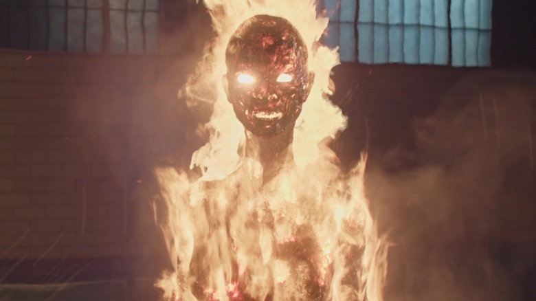 Sunspots burned up girlfriend emerging from the pool in The New Mutants