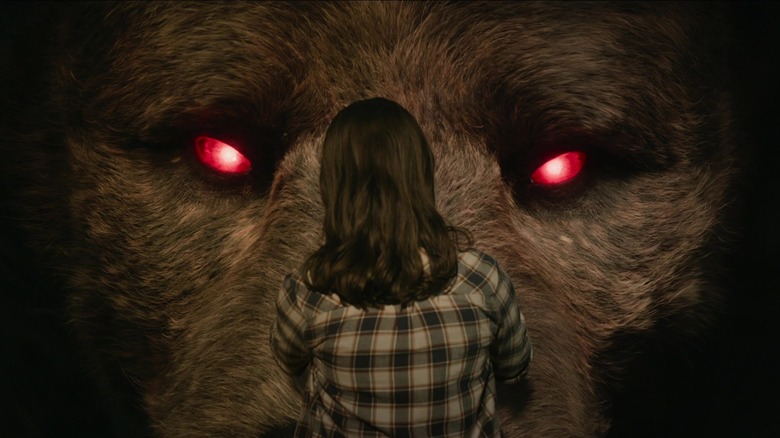 Blu Hunt as Mirage facing the Demon Bear in The New Mutants