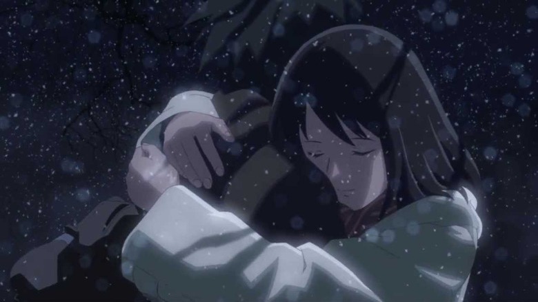 Takaki and Akari embrace