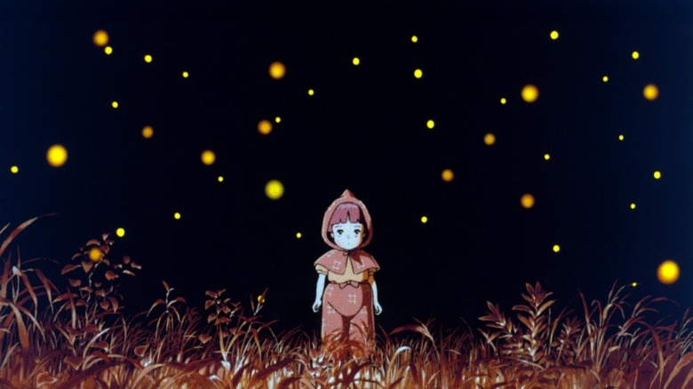 Setsuko among fireflies