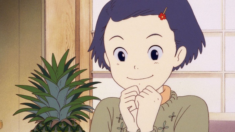 Young Taeko with pineapple
