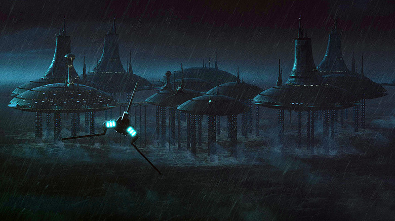 The Marauder flying back to Tipoca City in Star Wars: The Bad Batch