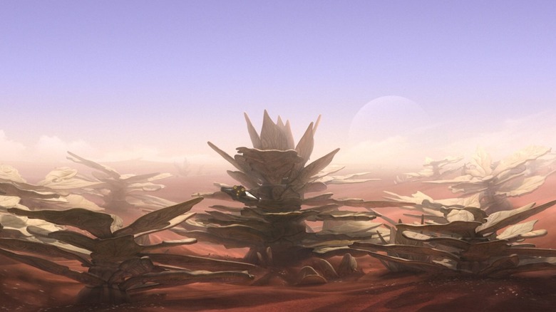 The Ghost landing on Atollon in Star Wars Rebels