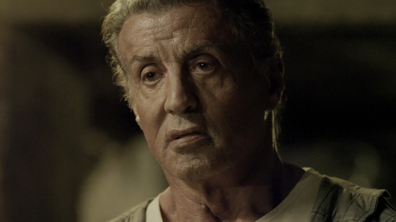 Sylvester Stallone expresses botoxed concern as John Rambo in Rambo: Last Blood