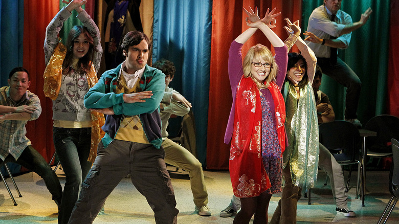 Raj and Bernadette doing a Bollywood dance on The Big Bang Theory