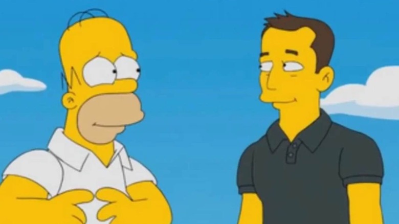 Homer talking to Elon Musk