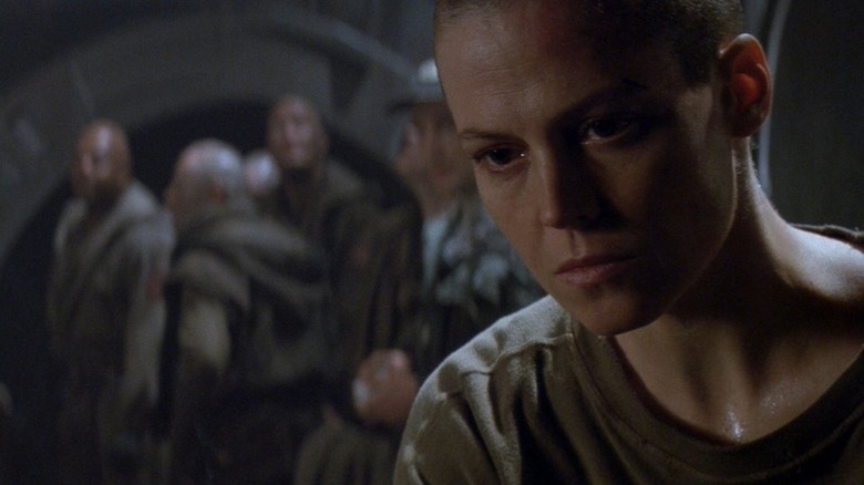 Sigourney Weaver as Ripley, contemplating her existence in Alien 3