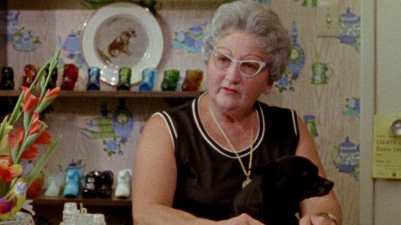woman with dog talking