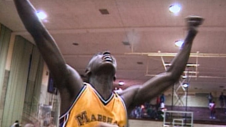 basketball player celebrating