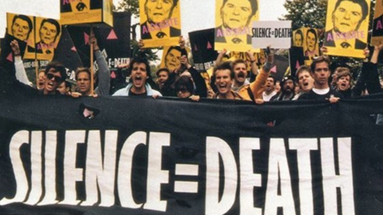 aids activists marching
