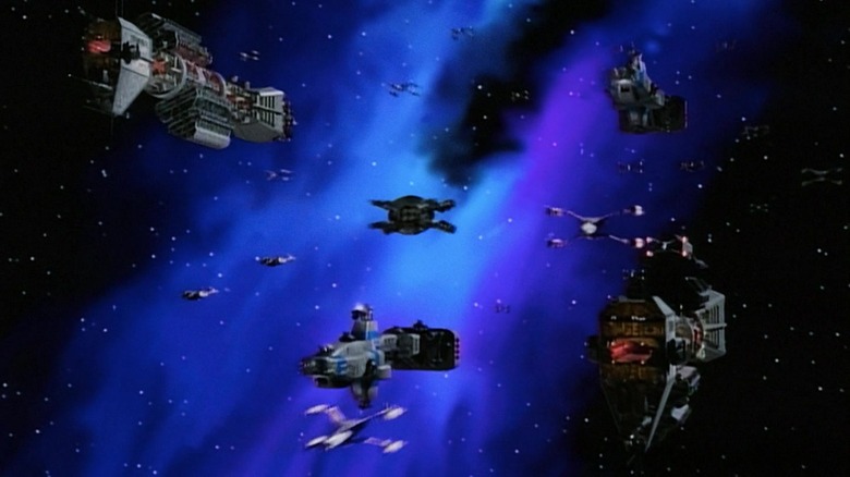 The Earth Alliance fleet of ships in Babylon 5