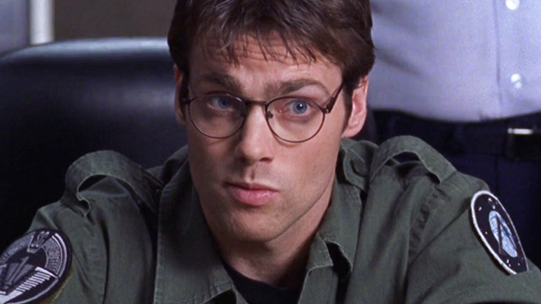 Michael Shanks' Dr Daniel Jackson looks incredulous in closeup in Stargate SG-1