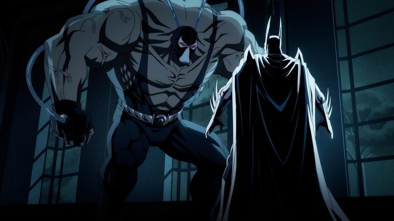 Batman: Knightfall - Bane standing before Batman