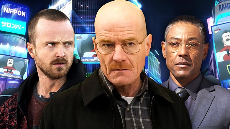 Jesse Pinkman, Walter White and Gus Fring with Omni-Man speech playing in background