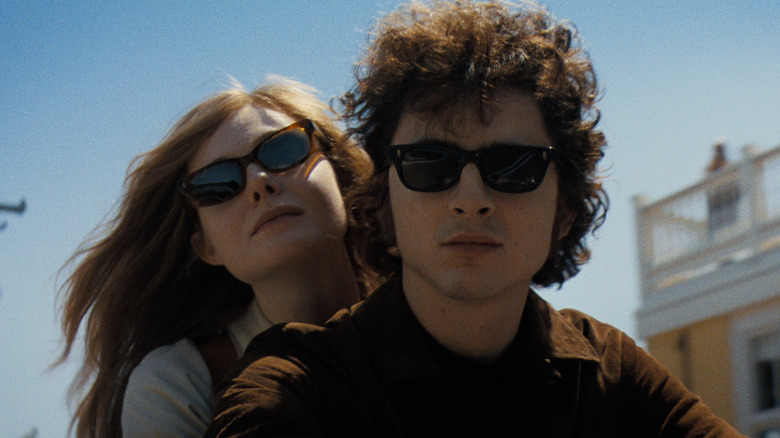 Sylvie Russo rides on a motorcycle with Bob Dylan in A Complete Unknown