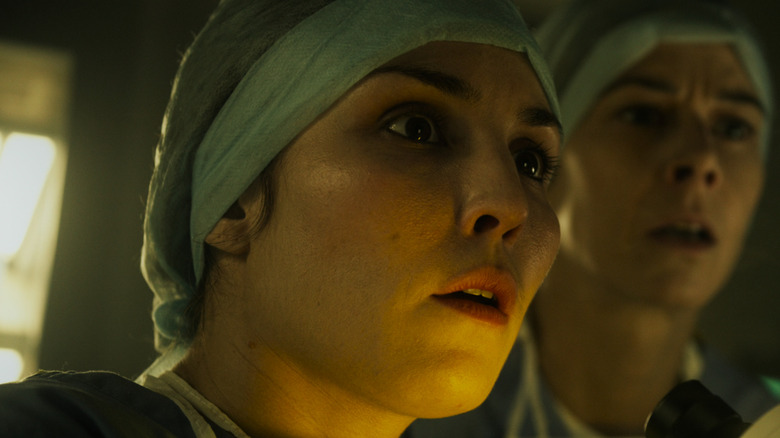 Elizabeth Shaw wearing surgical gear in Prometheus
