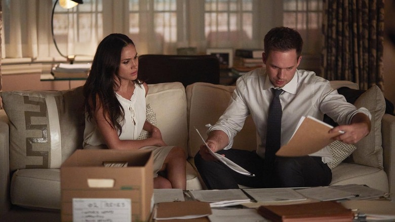 Patrick J. Adams and Meghan Markle in Suits