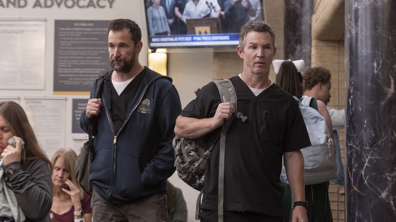 Dr. Robby and Abbot walking out of the ER on
