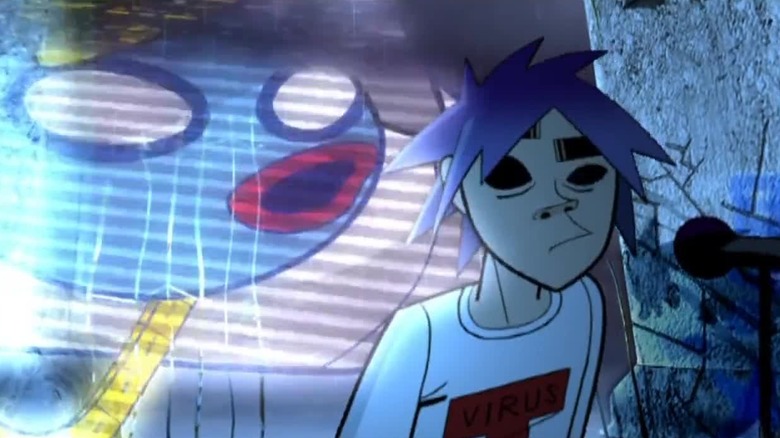 2-D, el vocalista virtual de Gorillaz, en Clint Eastwood Music Video