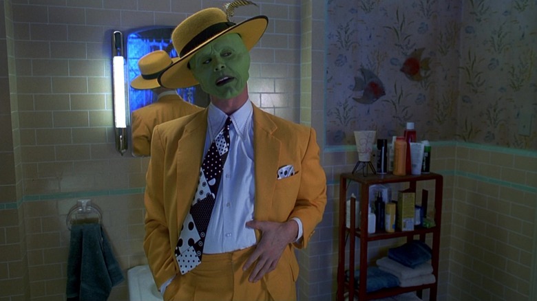 Stanley Ipkiss, possessed by the Mask, looking dapper in a yellow zoot suit in The Mask