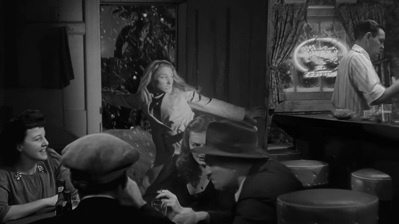 Barbra breaking into the bar from It's a Wonderful Life in It's a Wonderful Night of the Living Dead