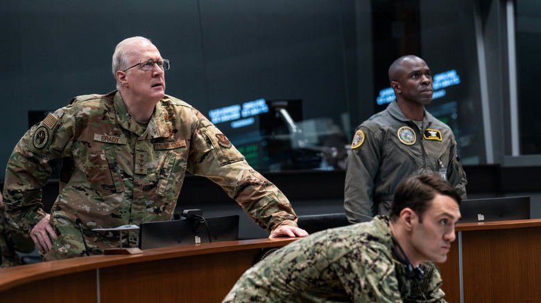 General Anthony Brody and his staff anxiousy observe a monitor in A House of Dynamite