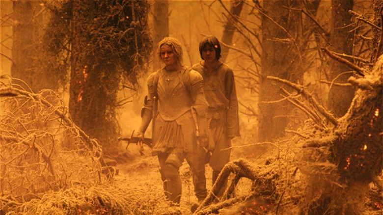 Theo and Galadriel in The Rings of Power