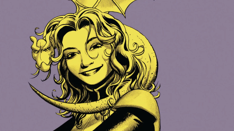 Astonishing X-Men #24 cover featuring Kitty Pryde and Lockheed, shaded in yellow