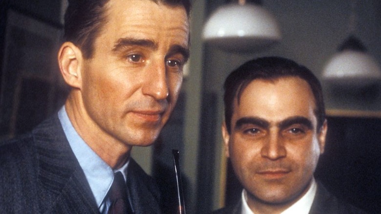 Oppenhimer and another scientist in the 1980 miniseries Oppehenheimer
