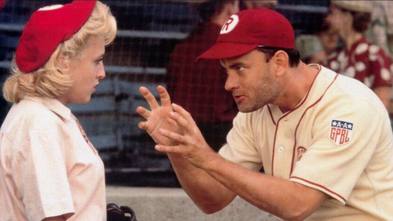 Tom Hanks tells Bitty Schram there's no crying in baseball